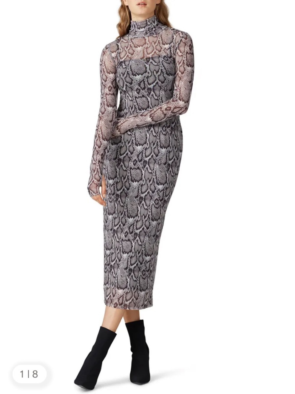 AFRM Shailene Snake Mesh Dress